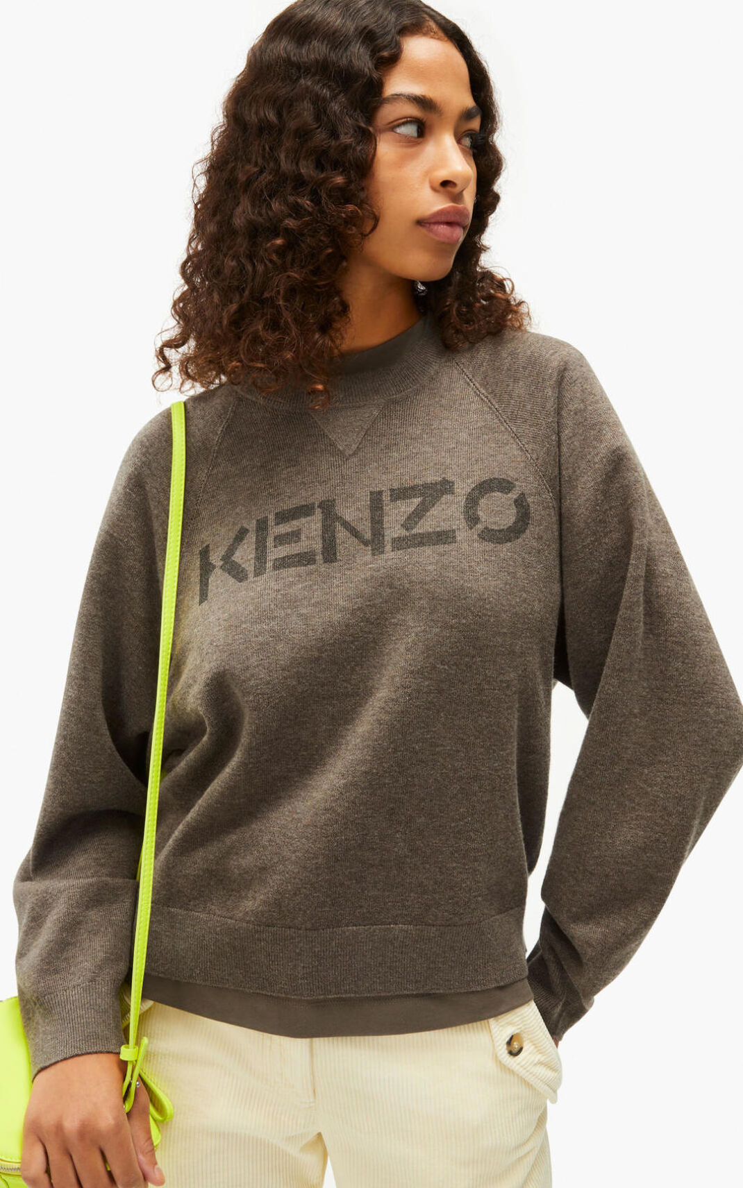 Kenzo Logo merino wool Trui Dames Bruin | 93508GOCI